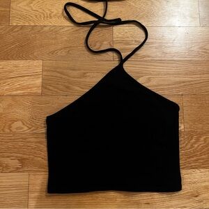 Black Halter Neck Women's Top